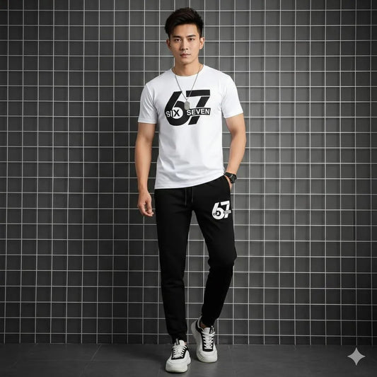 2 Pcs Men's Polyester Printed Track Suit