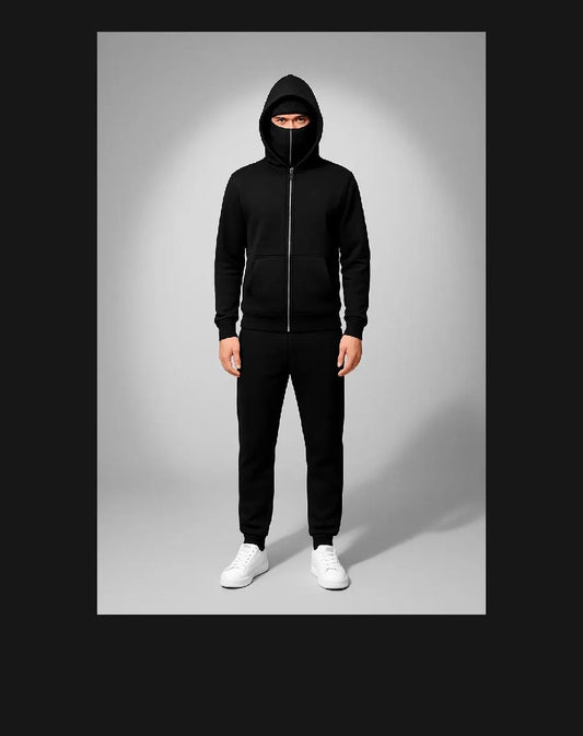 2 Pcs Men's Fleece Plain Hoodie Track Suit