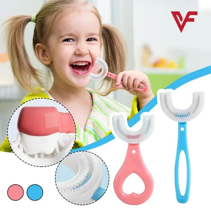 Toddler Toothbrush Kids U Shaped Toothbrush With Food Grade Soft Silicone Brush Head 360 Oral Teeth Cleaning Children U Shape