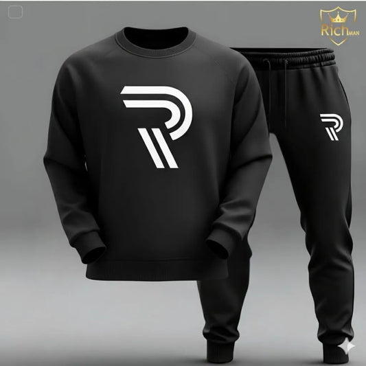 R Printed Sweatshirt Tracksuit for Men