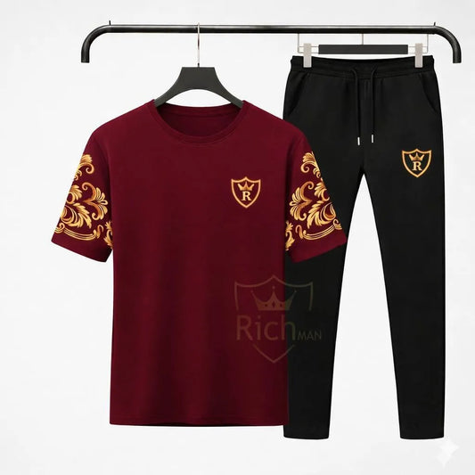 RichMan Royal Summer Tracksuit Set – Premium T-Shirt & Trouser (Breathable & Stylish)