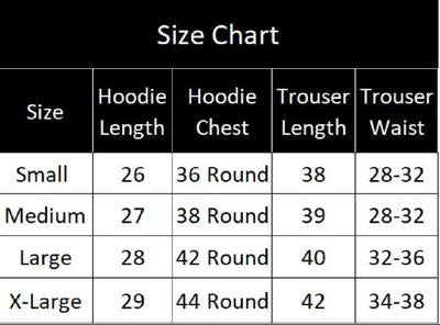 2 Pcs Men's Fleece Printed Hoodie Track Suit