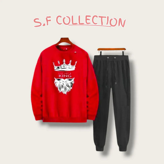 Track suit For Mens Very Soft and Comfortable Fabric Winter Fabric king Design2 Pcs Men's Polyester Printed Track Suit