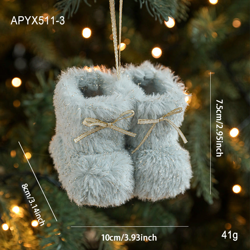 Plush Christmas Small Boots Creative Decoration Christmas Tree Pendant