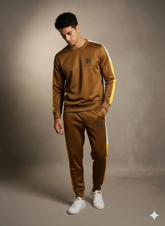 2 Pcs Men's Fleece Printed Sweatshirt Track Suit