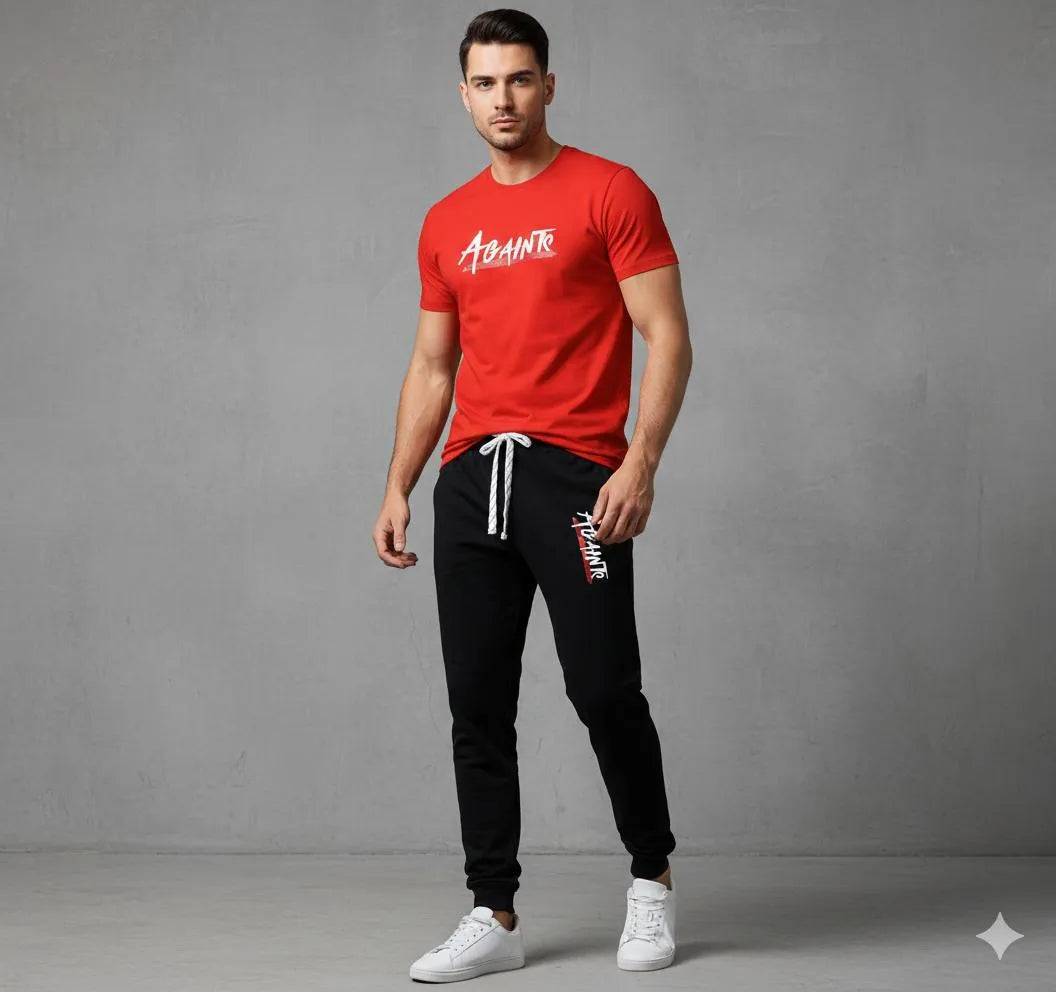 2 Pcs Men's Polyester Printed Track Suit