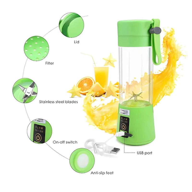 Portable Electric Citrus Juicer Blender 500ml Green