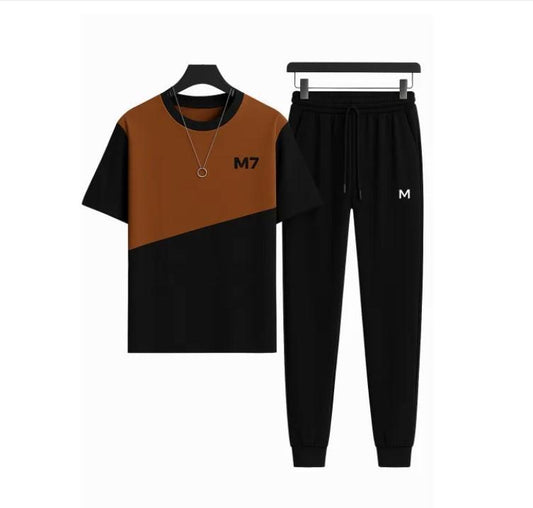 2 Pcs Men's Polyester Printed Track Suit