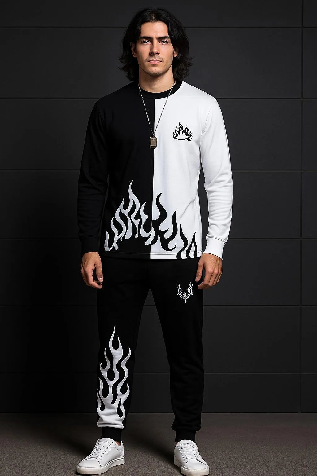 2 Pcs Men's Polyester Printed Track Suit