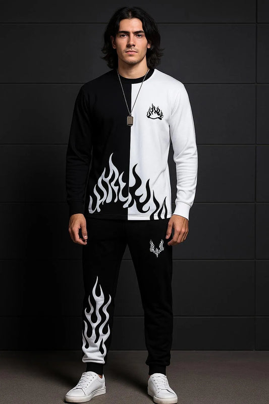 2 Pcs Men's Polyester Printed Track Suit