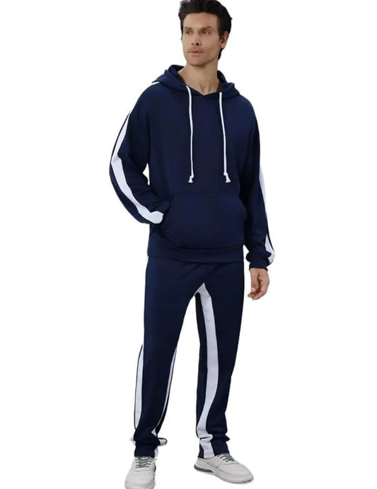 2 Pcs Men's Fleece Plain Hoodie Track Suit