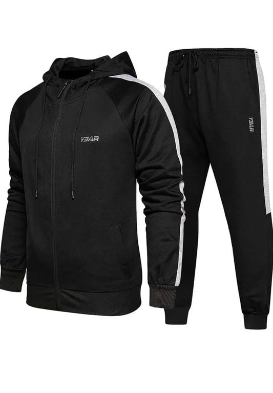2 Pcs Men's Fleece Plain Hoodie Track Suit