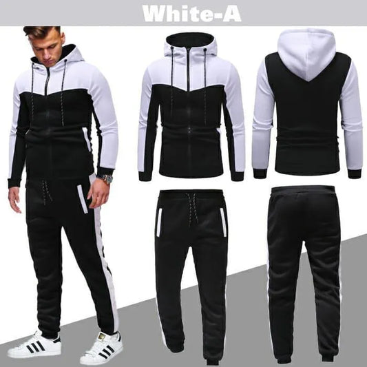 2 Pcs Men's Fleece Plain Hoodie Track Suit