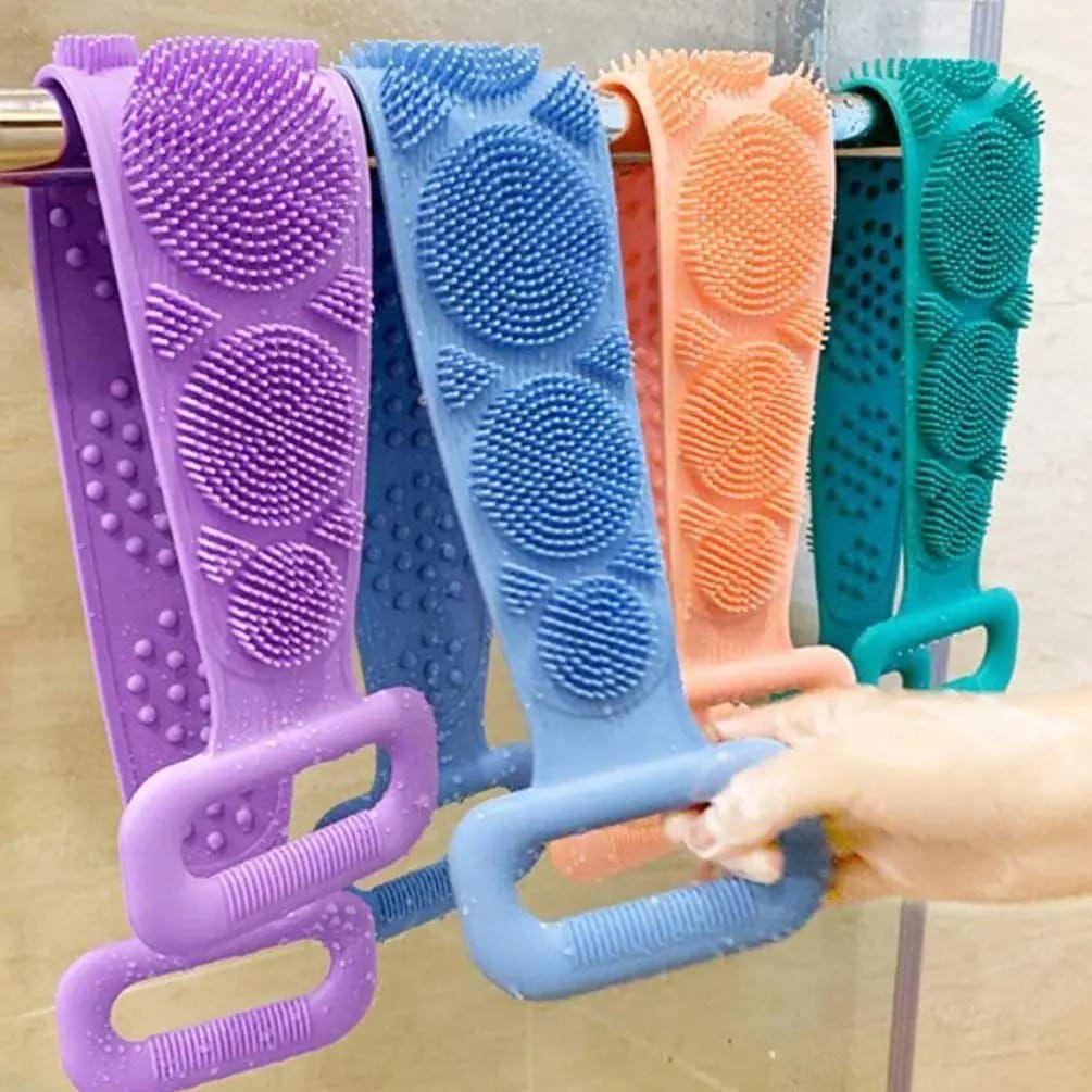 Multicolor Silicone Body Wash Belt 2 Pcs Durable