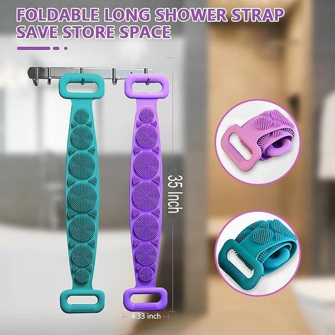 Multicolor Silicone Body Wash Belt 2 Pcs Durable