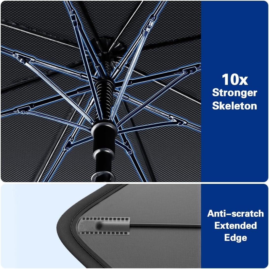 Car Umbrella Sun Shade Cover for Windshield UV Reflecting Foldable Front Car Sunshade Umbrella