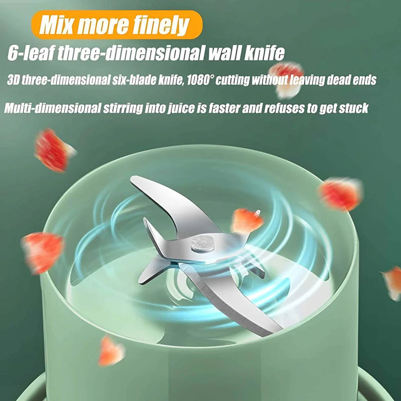 Professional Mini Juicer – Portable Blender & Smoothie Maker with Built-In Straw | Compact Fruit Extractor for Travel & Home Use