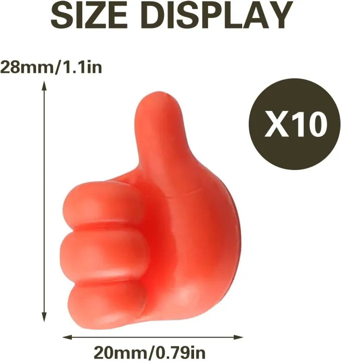 Pack of 10 Cable Holder, Cable Management, Self-Adhesive Thumb Hooks, Multifunctional Wall Hook, Cable Clips, Adhesive Hooks, Wall Hooks, Thumb Hooks, Thumb Wall Hooks for Hanging,Thumbs Up Wall Hook, Silicone Thumbs