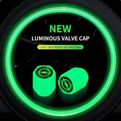 Car/Bike Wheel Tire Rim Air Valve Cap Radium Tyre Air Caps Cover Glow Radium Light Resistant Tire Pressure Caps, Universal for Car, Truck, Motorcycles, Bike