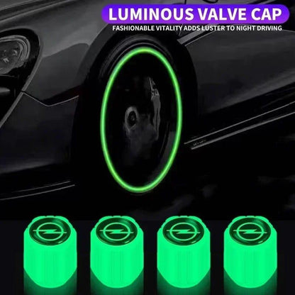 Car/Bike Wheel Tire Rim Air Valve Cap Radium Tyre Air Caps Cover Glow Radium Light Resistant Tire Pressure Caps, Universal for Car, Truck, Motorcycles, Bike