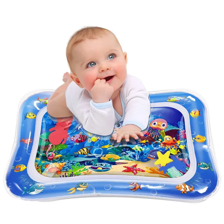 New premium quality Baby Playing Water Mat Dolphin Seal Pattern PVC Inflatable baby water play mat for tummy time, safe and leak-proof inflatable water mat for infants,Round Play Mat Cushion Kids Gift toddlers, early learning, sensory