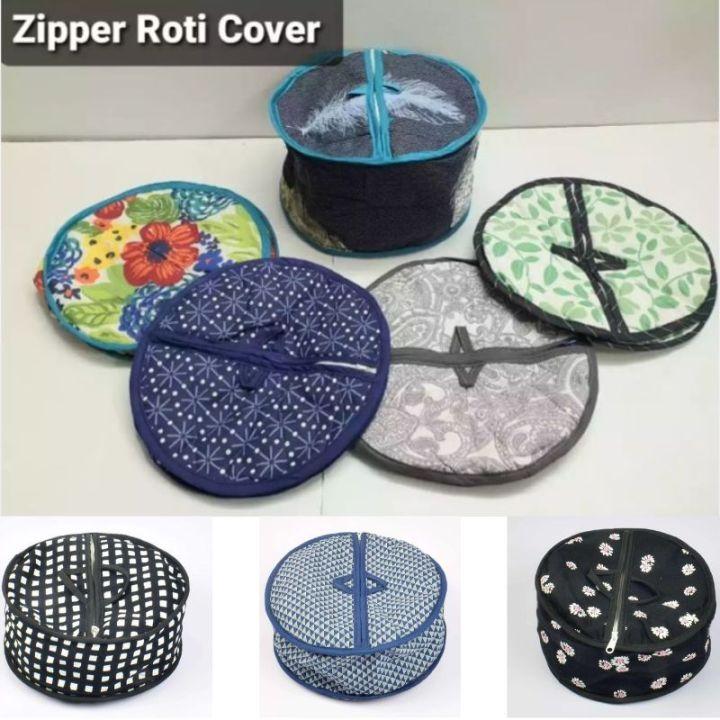 Zipper Roti Cover Cotton Zip Roti Box Basket Zipper Cover