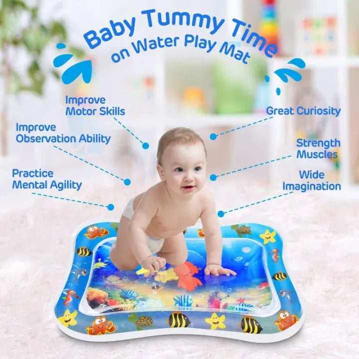 New premium quality Baby Playing Water Mat Dolphin Seal Pattern PVC Inflatable baby water play mat for tummy time, safe and leak-proof inflatable water mat for infants,Round Play Mat Cushion Kids Gift toddlers, early learning, sensory