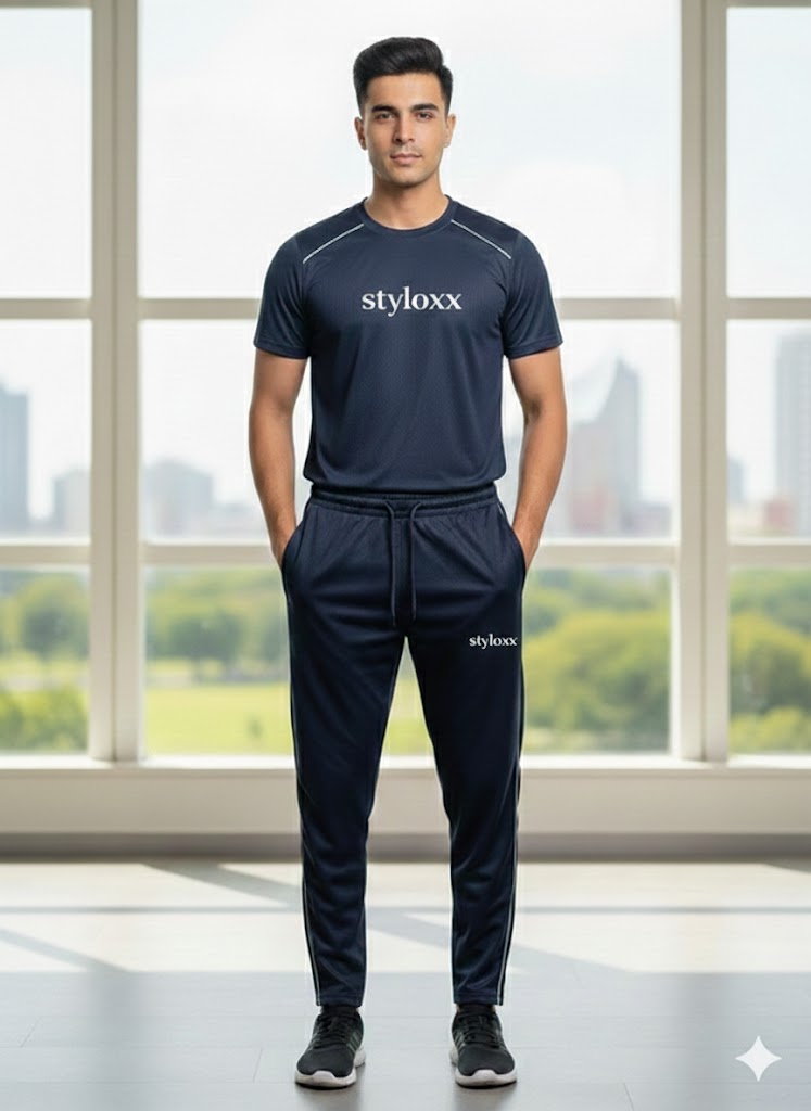 2 Pcs Men's Stitched Polyester Printed Track Suit